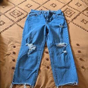Universal Thread Distressed Straight Leg Jeans - Blue